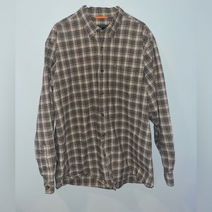 Royal Robbins Outdoor Clothing Plaid Long Sleeve Flannel Overshirt. Size L.